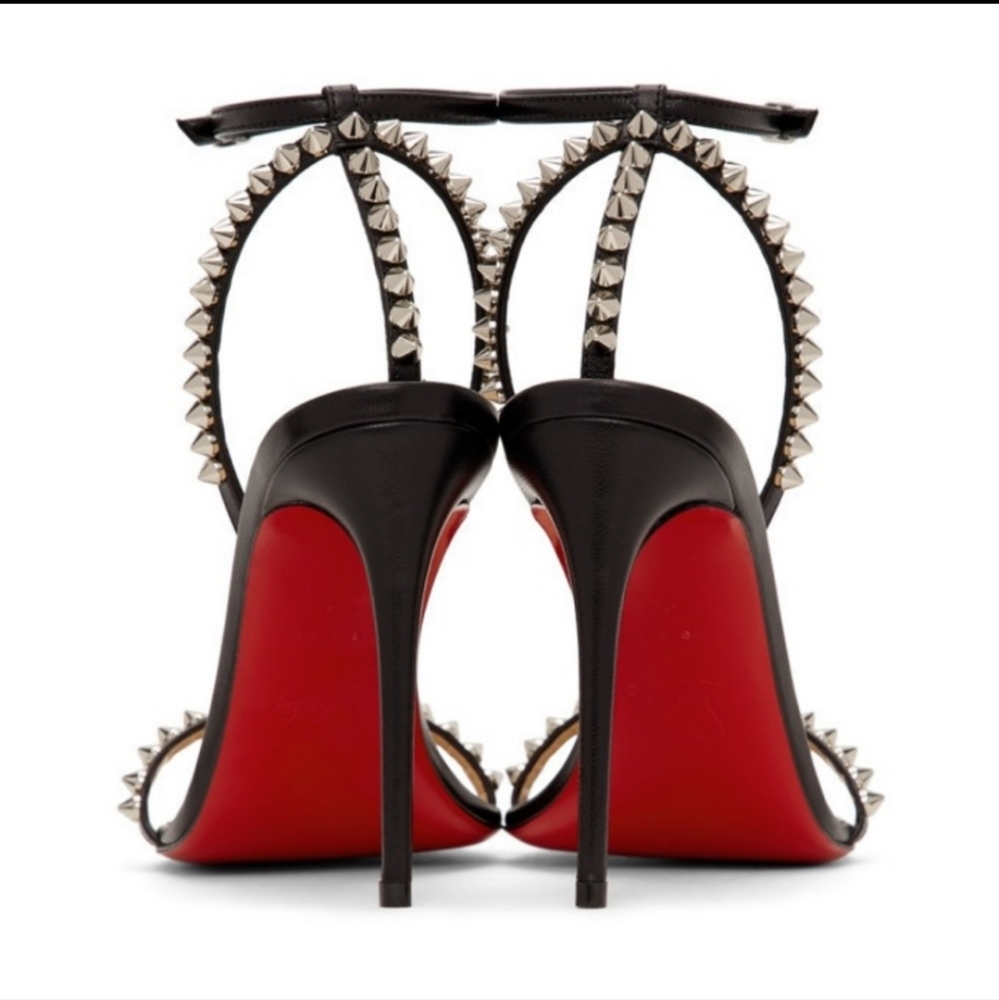 Christian Louboutin Black So Me 100 Spike Sandals Size 41 - Picture 5 of 10